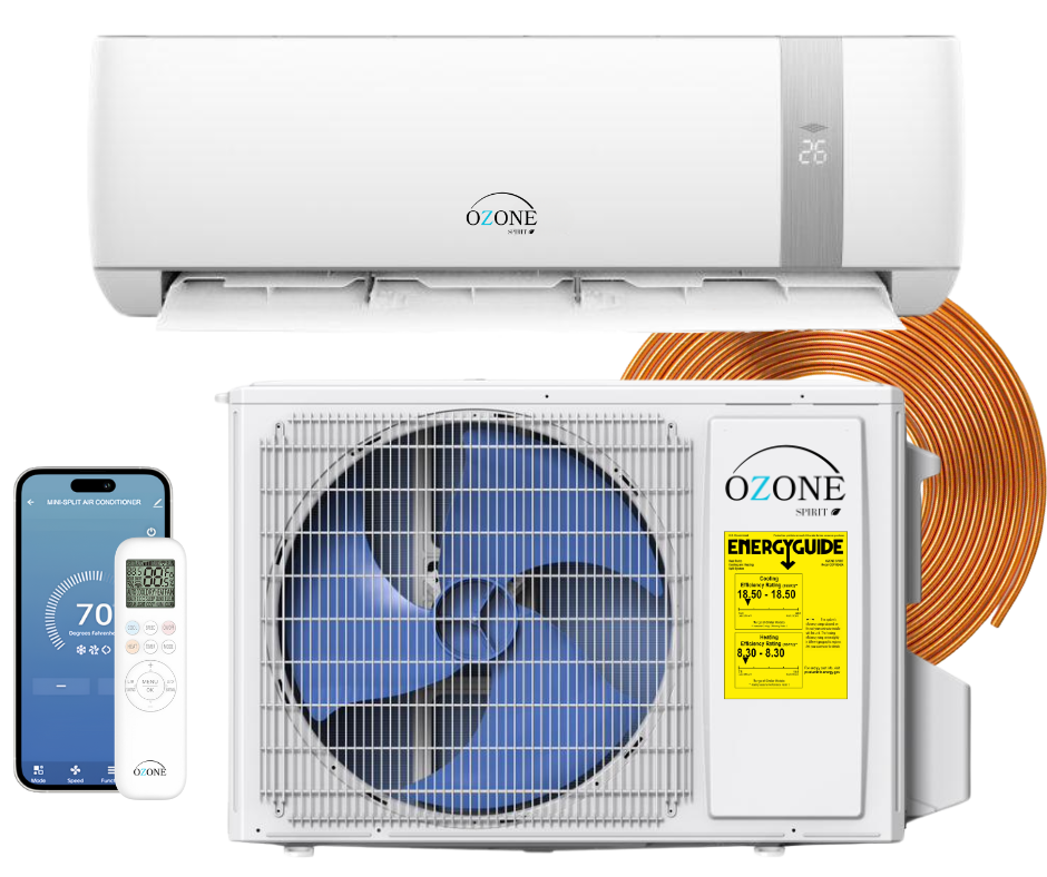 18.5 SEER2 8.3 HSPF2 24K BTU Ozone Mini Split Cooling/Heat 220V Wifi | AHRI & ETL Certified | Inverter image 0
