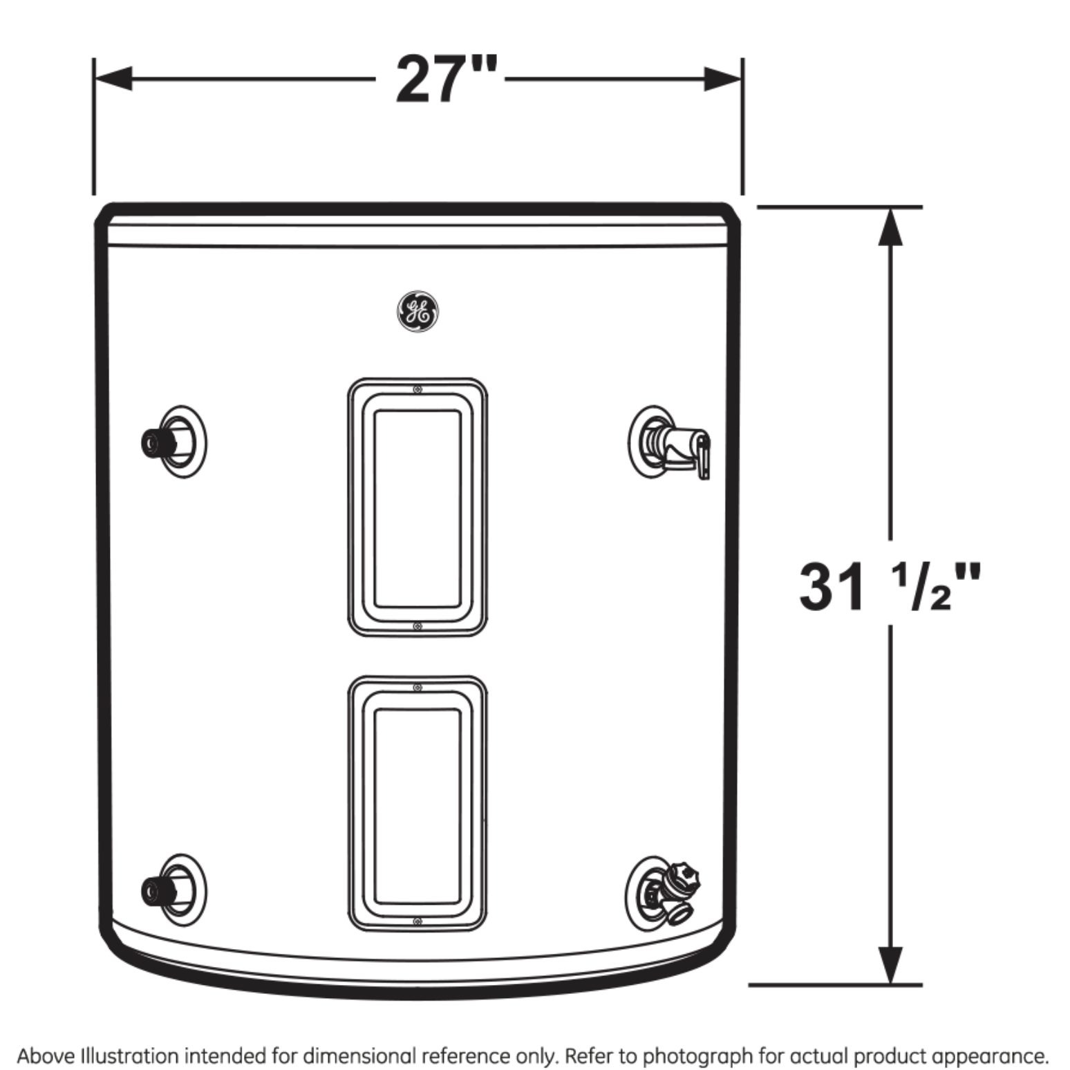 GE® 40 GALLON SIDE PORT LOWBOY ELECTRIC WATER HEATER image 6