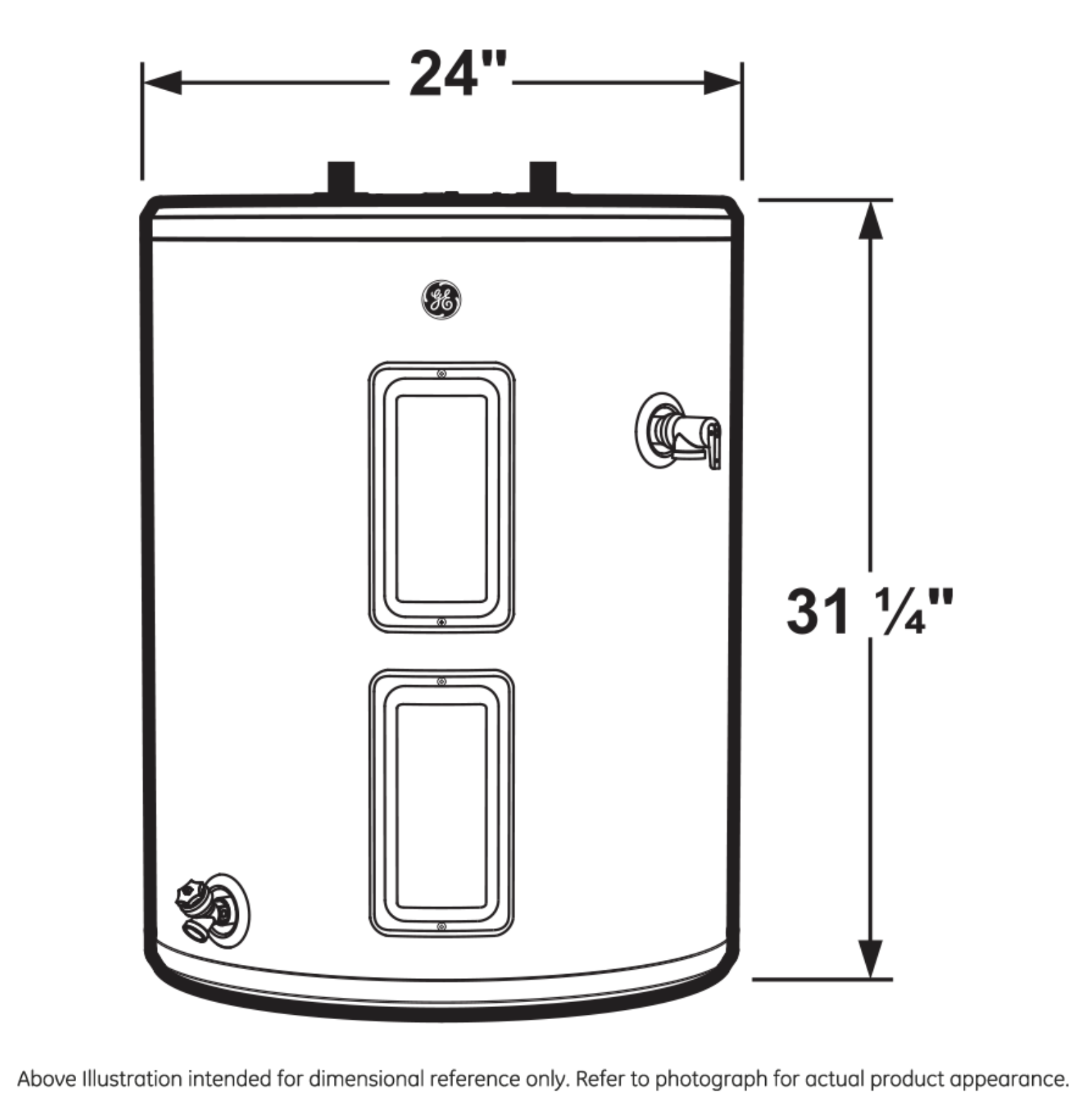 GE® 28 Gallon Top Port Lowboy Electric Water Heater image 8